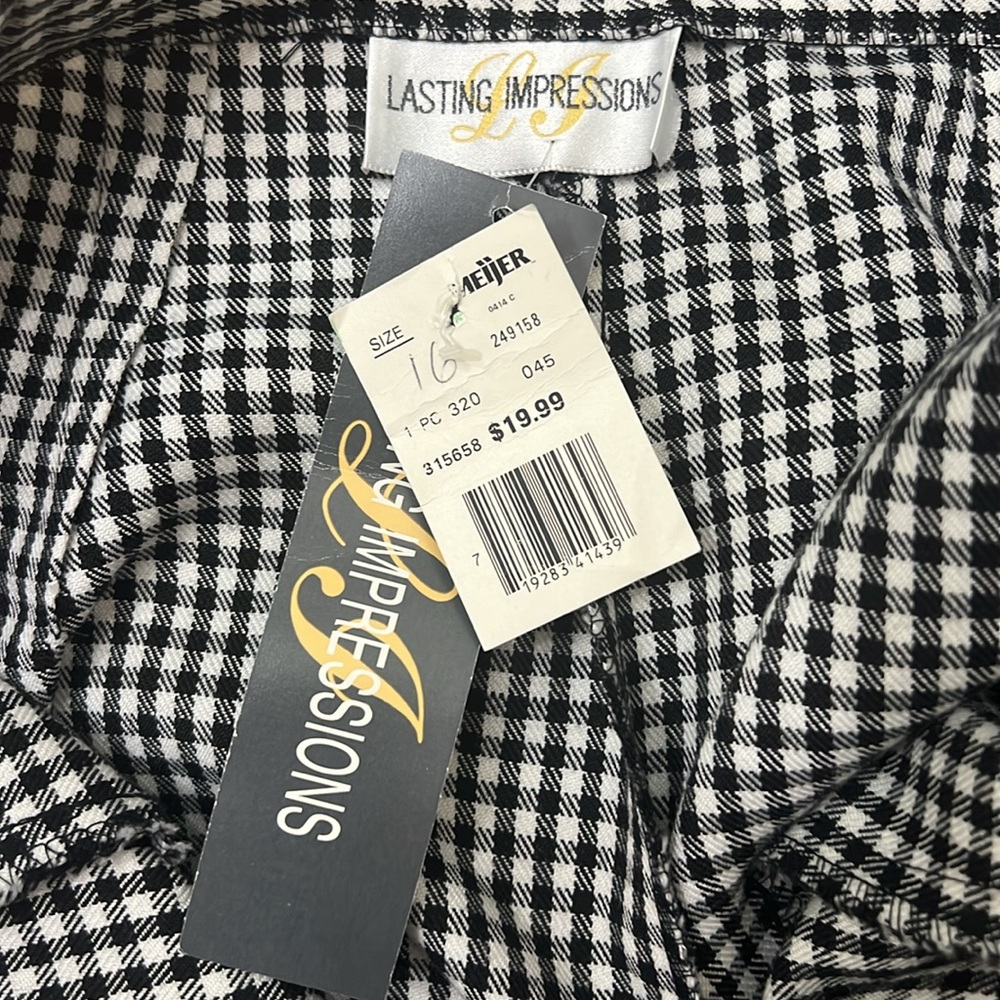 **SOLD** VTG. USA 80’s Black & White Houndstooth/Small Gingham Bermuda Short NWT - Picture 12 of 12